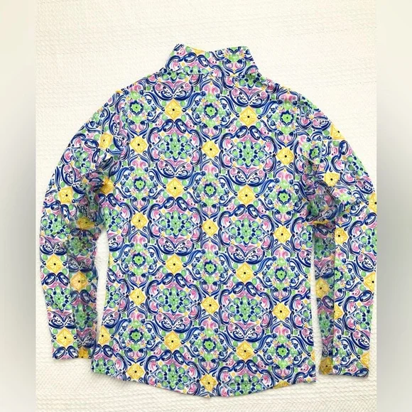 IBKUL Top Nora Print Long Sleeve Mock Neck 1/4 Zip UPF 50+, Size Small - Picture 4 of 16
